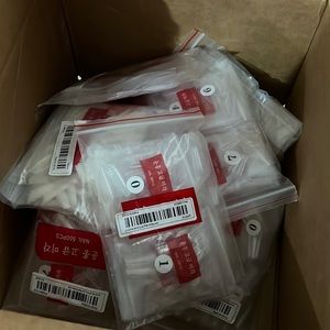 10 bags of nails tips , coffins shape, traight no c curve